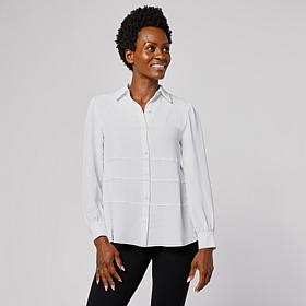 "As Is" G by Giuliana Button-Down Peplum Blouse