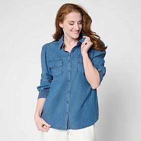 "As Is" G by Giuliana Featherweight Button Down Shirt