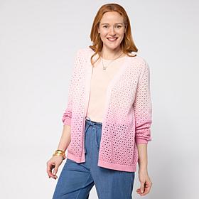 "As Is" G by Giuliana Fully Fashioned Sweater Ombre Cardigan