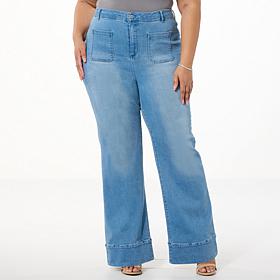 "As Is" G by Giuliana G-Soft Denim Wide-Leg Trouser