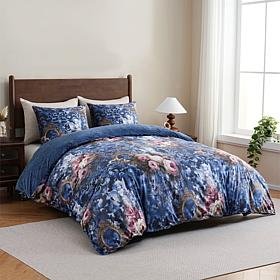 "As Is" G By Giuliana Home 3-Piece Baroque Blue Duvet Set