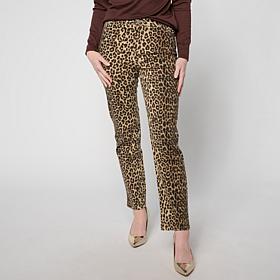 "As Is" G by Giuliana Print and Solid Straight Leg Jean