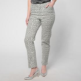 "As Is" G by Giuliana Print and Solid Straight Leg Jean