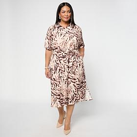 "As Is" G by Giuliana Printed Woven Shirt Dress