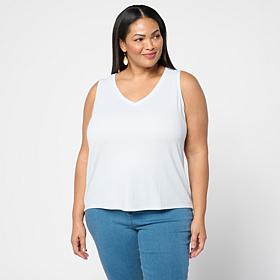 "As Is" G by Giuliana Ribbed Knit V-Neck Tank