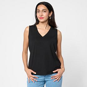"As Is" G by Giuliana Ribbed Knit V-Neck Tank