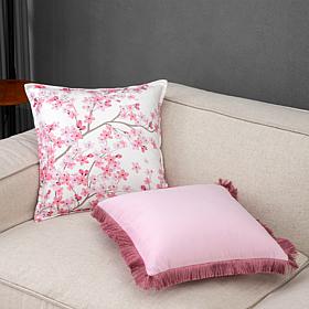 "As Is" G By Giuliana Set of 2 Cherry Blossom Decorative Pillows