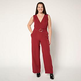 "As Is" G by Giuliana Sleeveless Crossover Jumpsuit