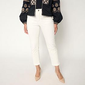 "As Is" G by Giuliana Stretch Denim Straight-Leg Cropped Jean