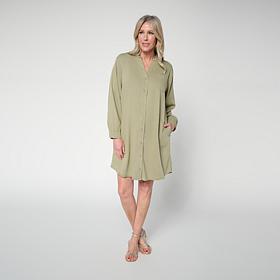 "As Is" G by Giuliana Tencel Button-Front Dress