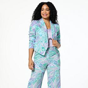 "As Is" G by Giuliana Woven Cropped Blazer