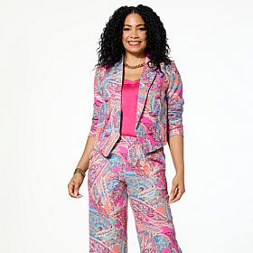 "As Is" G by Giuliana Woven Cropped Blazer