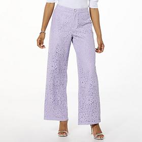 "As Is" G by Giuliana Woven Lace Wide-Leg Pant