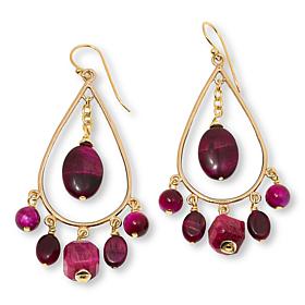 "As Is" GemHues Bronze Gemstone Beaded Dangle Earrings