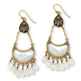 "As Is" GemHues Bronze Gemstone Textured Chandelier Drop Earrings