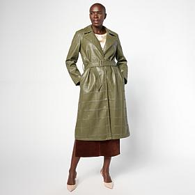 "As Is" Grey by Jhoan Sebastian Grey Faux Leather Trench Coat