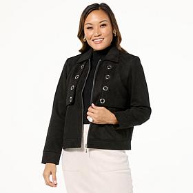 "As Is" GREY by Jhoan Sebastian Grey Faux Suede Cropped Jacket