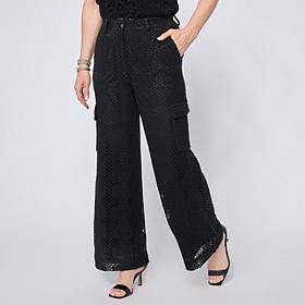"As Is" Grey by Jhoan Sebastian Grey Wide Leg Crochet Cargo Pant