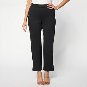 "As Is" Greyby Jhoan Sebastian Double Knit Ankle Pant with Metal Studs
