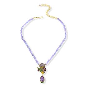 "As Is" Heidi Daus Early Bloomer Goldtone Crystal Beaded Drop Necklace