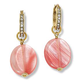 "As Is" Heidi Daus "Loop Back Around" Crystal Hoop & Chrm Drop Earrngs