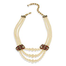 "As Is" Heidi Daus Ribbon Candy Glass Pearl and Crystal Necklace