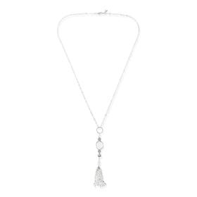 "As Is" Herkimer Mines "Diamond" Quartz Silvertone Dangle Necklace
