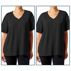 "As Is" HUE 2-pack Oversized Boyfriend Tee