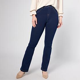 "As Is" HUE Classic Stretch Denim Baby Bootcut Pant