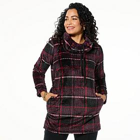 "As Is" HUE Plush & Cozy Cowl Neck Lounger