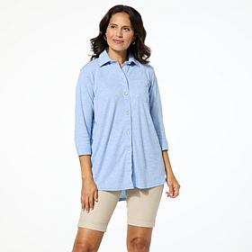"As Is" HUE Spring Button-Down Nap Shirt