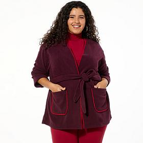 "As Is" IMAN Global Chic Belted Fleece Jacket
