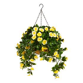 "As Is" Improvements 17" Faux Pansy Flower Hanging Basket