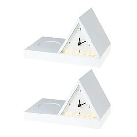 "As Is" Improvements Book Rest Clock w/Light and Storage 2-pack