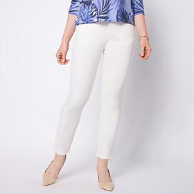 "As Is" Jaclyn Smith Ankle Pull On Ponte Pant with Side Slits