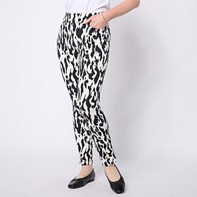"As Is" Jaclyn Smith Ankle Pull On Ponte Pant with Side Slits