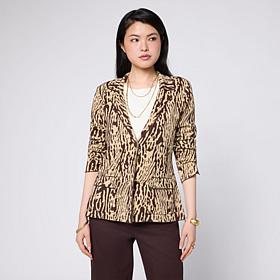 "As Is" Jaclyn Smith Open-Stitch Sweater Blazer