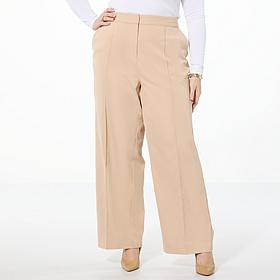 "As Is" Jaclyn Smith Pintucked Wide Leg Trouser Pant