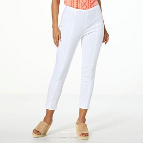 "As Is" Jaclyn Smith Stretch Woven Crop Slim-Leg Pull-On Pant