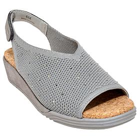 "As Is" JBU Clarisse Peep-Toe Slingback Demi Wedge Sandal