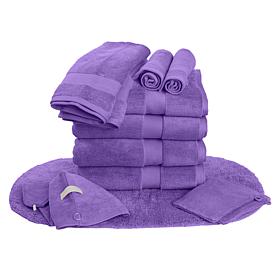 "As Is" Joy CleanBoss USA Grown Cotton 12-piece Plush Towel Set wit...