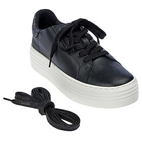"As Is" Joy Performance Comfort Leather Sneakers with Podiatric Insole