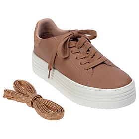 "As Is" Joy Performance Comfort Leather Sneakers with Podiatric Insole