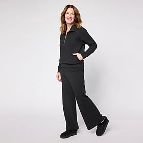 "As Is" Joy Performance Luxe Buttersoft 2pc Half Zip Top & Pant Set