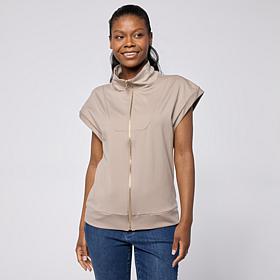"As Is" Joy Performance Luxe Buttersoft Short Sleeve Full Zip Jacket