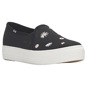 "As Is" Keds® Triple Decker Embroidered Daisy Canvas Platform Sneaker