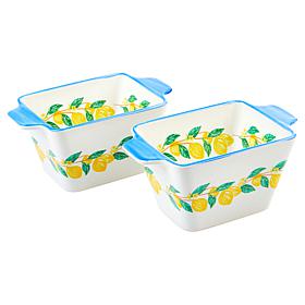 "As Is" Lidia's Kitchen 2-pack Ceramic Loaf Pans