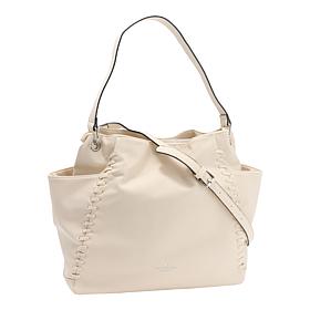 "As Is" London Fog Amara Whipstitch Crossbody Strap Shopper Hobo Bag