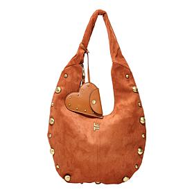 "As Is" London Fog Lisa Studded Faux Suede Hobo