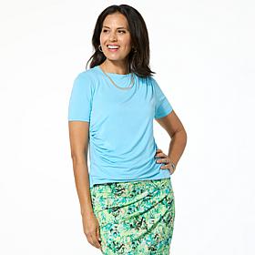 "As Is" Mark & James by Badgley Mischka Elbow-Sleeve Draped Top